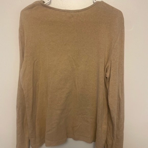 Polo Ralph Lauren Beige Long Sleeve Shirt RLL Logo Size Large - Picture 4 of 4